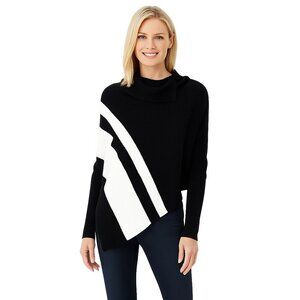 NWT White House Black Market Long Sleeve Cowl Neck Stripe Poncho XS/S